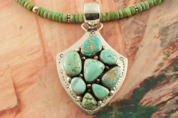 Day 8 Deal - Genuine Carico Lake Turquoise Sterling Silver Pendant and Necklace Set